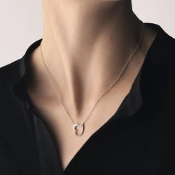 Georg Jensen Love Leaf Heart Necklace On Model