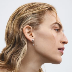 Georg Jensen Moonlight Grapes Small Drop Earrings on model