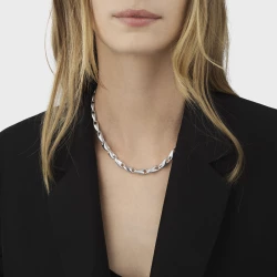Georg Jensen Reflect Medium Necklace on a female neck