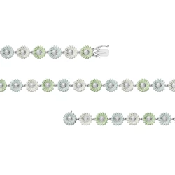 Georg Jensen Daisy Silver & Green Enamel Link Bracelet Clasp