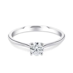 Grace 18ct White Gold 0.40ct Diamond Solitaire Ring flat