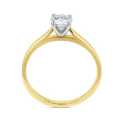 Grace 18ct Yellow Gold & 0.56ct Diamond Solitaire Ring Upright