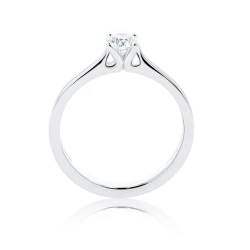 Platinum & 0.34ct Diamond Solitaire Ring Profile