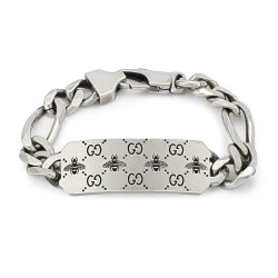 Gucci GG and Bee Engraved Bracelet