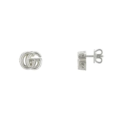 Gucci GG Marmont Emblem Earrings Front and Side