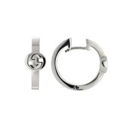 Gucci Interlocking G Hoop Earrings front and side