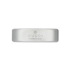 Gucci Tag Silver 6mm Ring Flat back