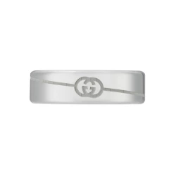 Gucci Tag Silver 6mm Ring Flat Front