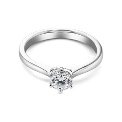 KC Collection Platinum 0.50ct Diamond Solitaire Ring Flat