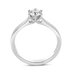 KC Collection Platinum 0.50ct Diamond Solitaire Ring Upright
