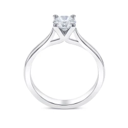 KC Collection Platinum and Brilliant Cut Diamond Solitaire Ring Upright