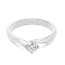 KC Collection Platinum & 0.43ct Diamond Solitaire Engagement Ring Flat