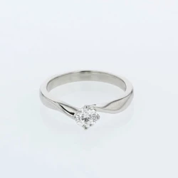 KC Collection Platinum & 0.43ct Diamond Solitaire Engagement Ring Flat