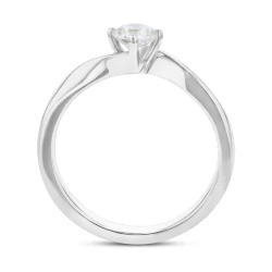 KC Collection Platinum & 0.43ct Diamond Solitaire Engagement Ring Upright
