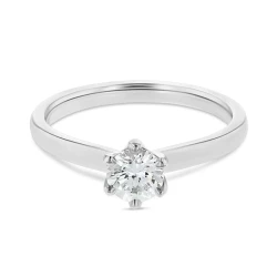 KC Collection Platinum & 0.51ct Diamond Solitaire Engagement Ring Flat
