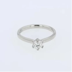 KC Collection Platinum & 0.51ct Diamond Solitaire Engagement Ring Flat