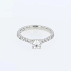 KC Collection Platinum & 0.52ct Diamond Solitaire Engagement Ring Flat