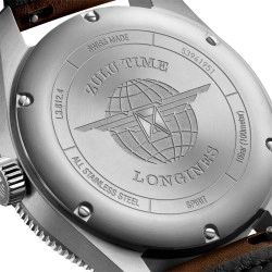 LONGINES SPIRIT ZULU TIME Automatic Black Dial Strap Watch - 42mm