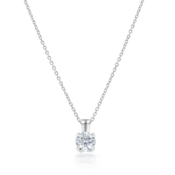 Lab Grown Diamond & 18ct White Gold 1.01ct Pendant Necklace