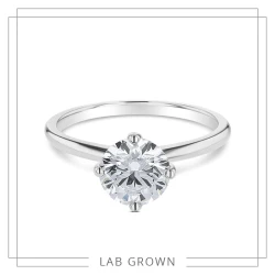 Lab Grown Diamond & Platinum Solitaire Ring Flat