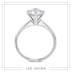 Lab Grown Diamond & Platinum Solitaire Ring Upright