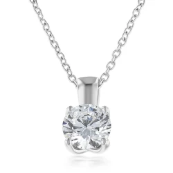 Lab Grown Diamond White Gold Necklace Close Up
