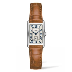 Longines Dolcevita silver dial watch on a leather strap