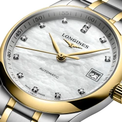 Longines Master 34mm Mother of Pearl Dial Close Up