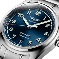 Longines Spirit with Blue Dial Close Up