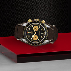 TUDOR Black Bay S&G Chronograph Black Dial Strap Watch