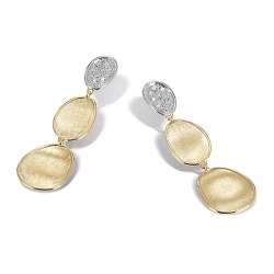 Marco Bicego® Lunaria Collection 18ct Yellow Gold and Diamond Petite Triple Drop Earrings