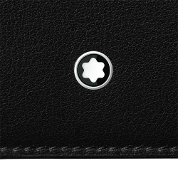 Montblanc emblem close up on front of wallet