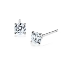 Open Tulip Platinum & Diamond Stud Earrings - 0.39ct