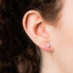 Open Tulip Platinum & Diamond Stud Earrings - 0.39ct
