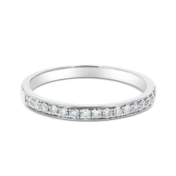 Platinum 0.20ct Brilliant Cut Diamond Half Set Wedding Ring