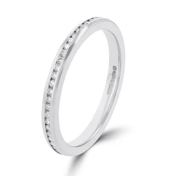 Platinum 0.27 Brilliant Cut Diamond Full Channel Set Wedding Ring