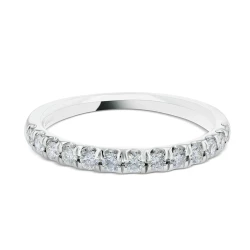Platinum 0.33ct Brilliant Cut Diamond Half Set Wedding Ring