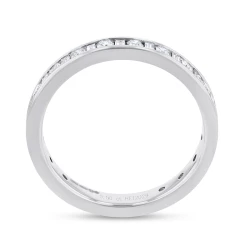 Platinum 0.50ct Brilliant & Baguette Cut Diamond Channel Set 3mm Wedding Ring