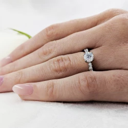 Skye Classic Platinum & Diamond Solitaire Engagement Ring  on hand
