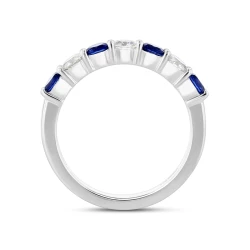Platinum 0.66ct Sapphire and Diamond Eternity Ring upright profile