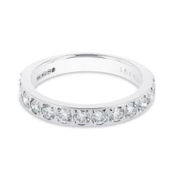 Platinum 0.75ct Brilliant Cut Diamond Flat Micro Claw Wedding Ring