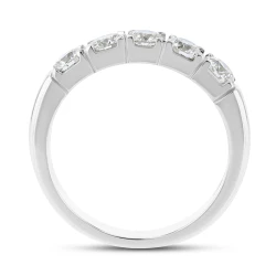 Platinum 0.92ct Diamond Castle Set Ring upright profile