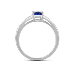 Platinum 0.97carat Sapphire and Diamond Ring upright