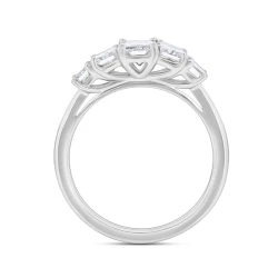 Platinum 1.45ct Radiant Cut 5 Stone Diamond Ring upright