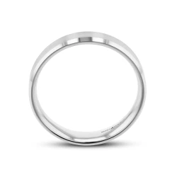 Platinum 5mm Satin & Polish Bevel Edge Wedding Ring