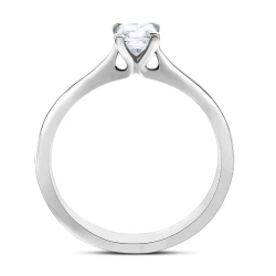 Platinum & 0.40ct Princess Cut Diamond Solitaire Ring upright