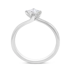 Platinum & 0.42ct Princess Cut Diamond Ring upright