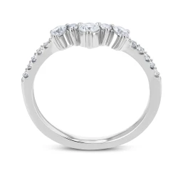 Platinum & Diamond Curved Tiara Ring Upright View