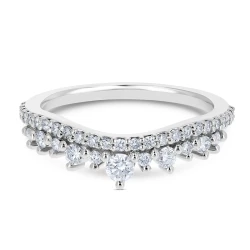 Platinum & Diamond Double Row Tiara Ring Front View