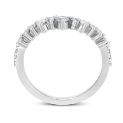 Platinum & Diamond Double Row Tiara Ring Upright View